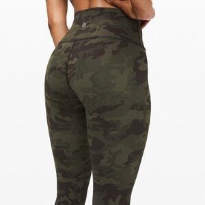 Lululemon Wunder Under Green Camo Leggings
